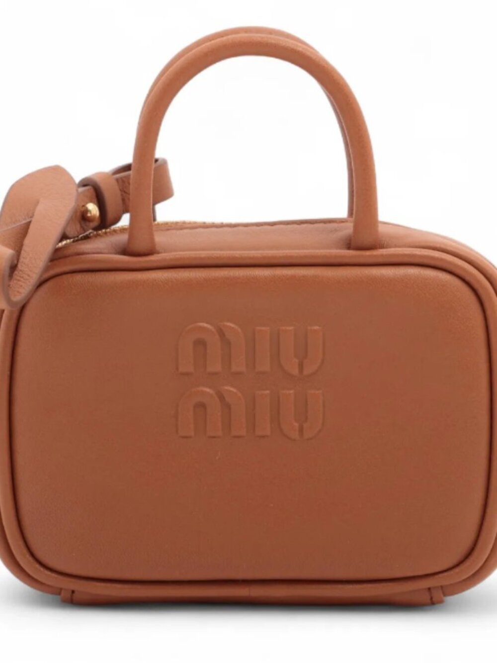 Miu Miu Leather Pouch Bag Charm Brown